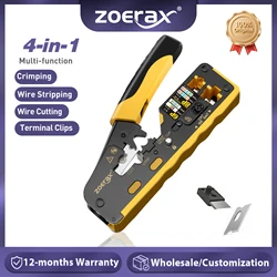 ZoeRax Crimpadora RJ45 para Cat7/Cat6a/Cat6/Cat5e con Cortacables