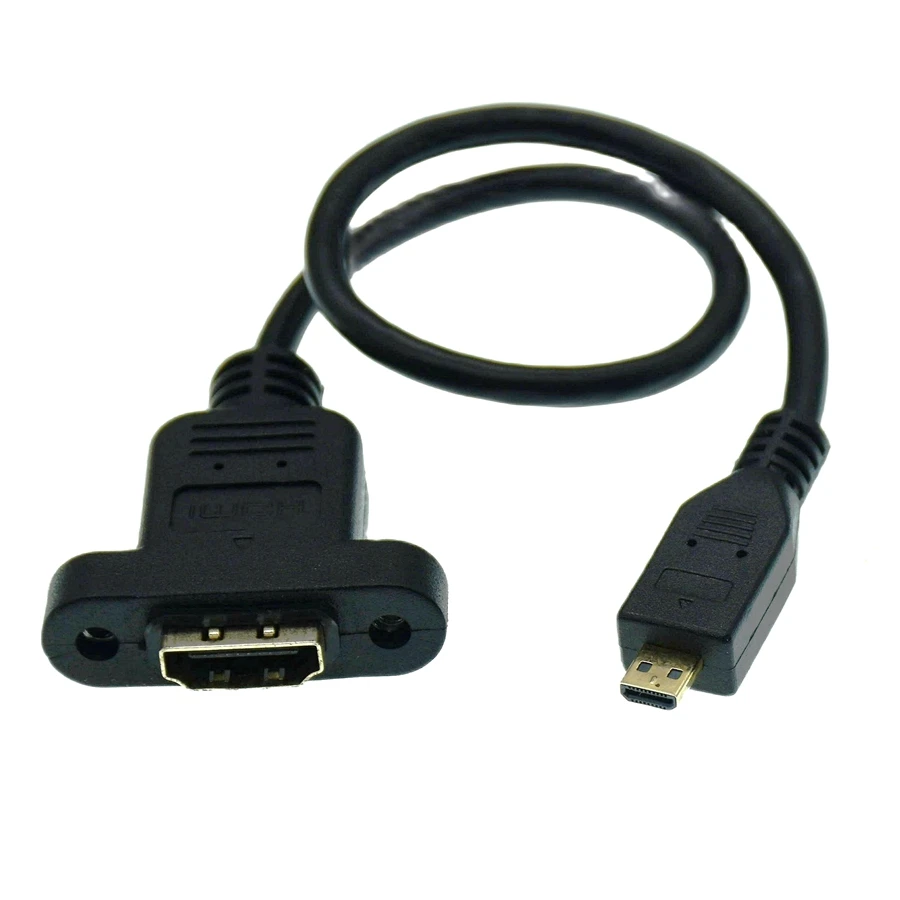 HDTV Micro HDMI macho A Mini Micro HDMI hembra con orificios de tornillo para asegurar el Cable del Panel A hembra A D macho 30CM - imagen 3