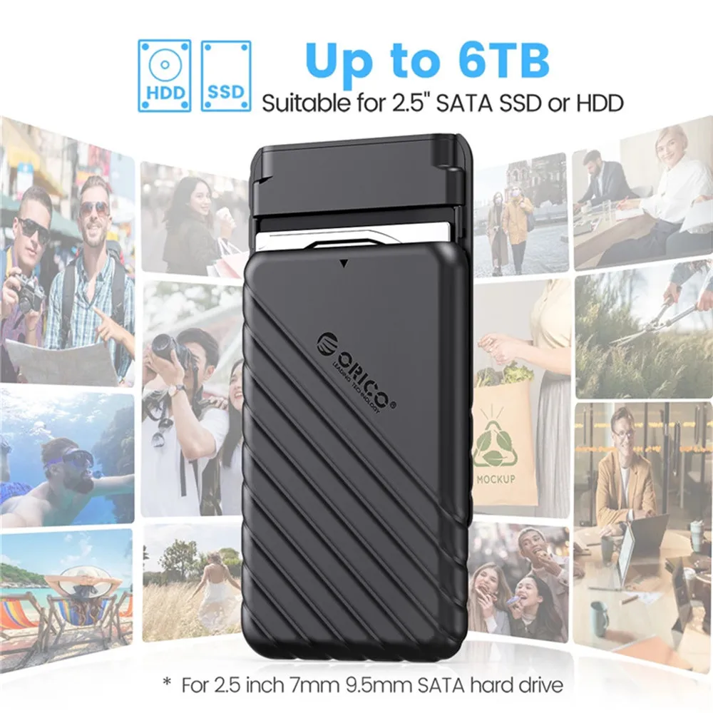 ORICO HDD Case 2.5 ''SATA a USB 3.0 Caja de disco duro para disco SSD de 2,5 pulgadas HDD Box Caja de almacenamiento de 6 TB Caja de HDD externa - imagen 4