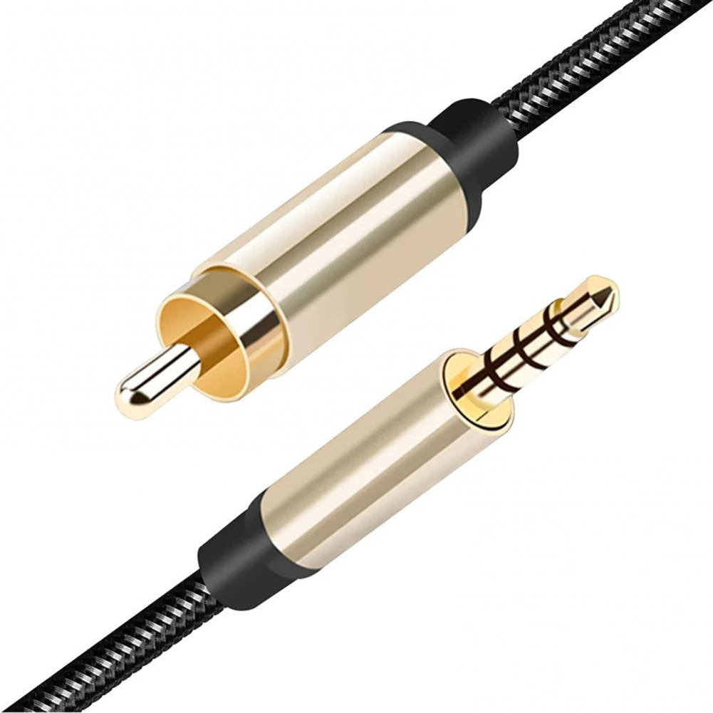 Cable conector Coaxial Jack de 3,5 MM RCA a RCA Cable Coaxial macho estéreo chapado en oro HiFi Home Theater para subwoofer HDTV