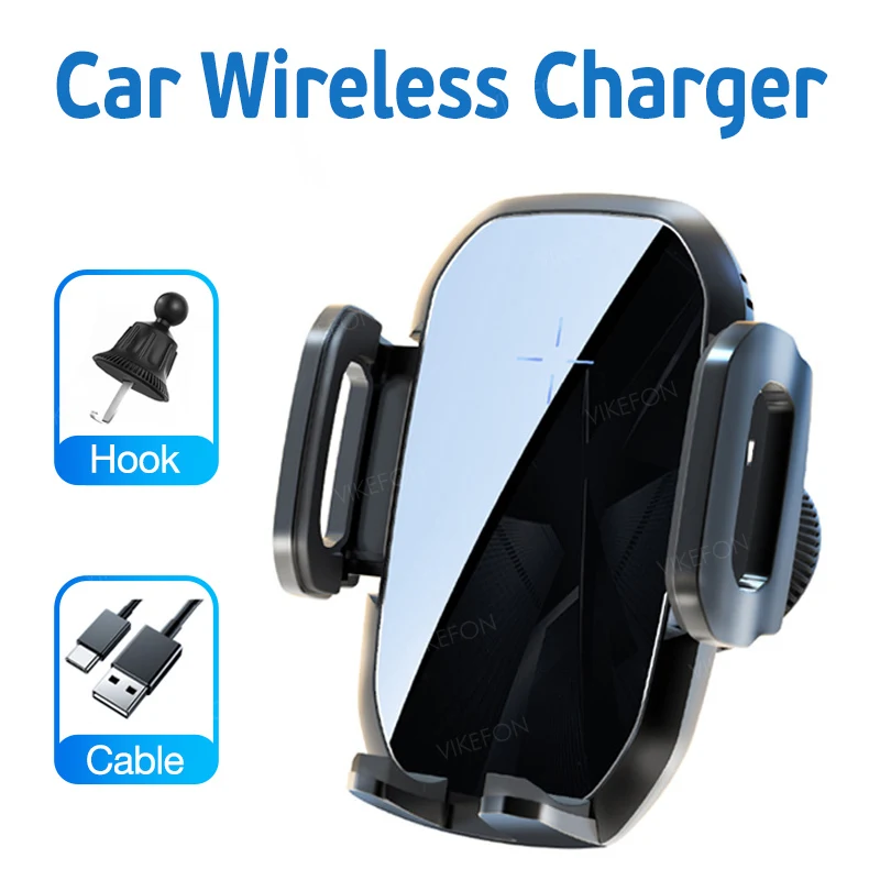 Cargador Inalámbrico Coche 15W 360 ° Soporte de teléfono con ventilación de aire de rotación para iPhone 17 ~ 12 Pro Max Samsung Xiaomi Estación de carga rápida