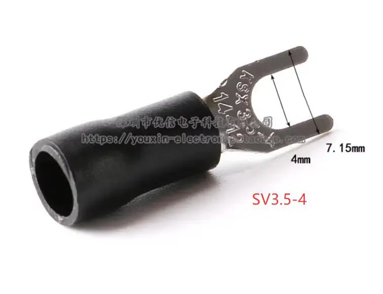 Terminal de engarzado de horquilla de 20 piezas, enchufes de pala M4/M5/M6, casquillos preaislados para empalme, conectores de extremo de Cable eléctrico - imagen 3