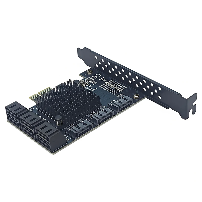 Tarjeta de expansión PCIE SATA PCI Express X1 a controlador SATA3.0 de 9 puertos, elevador multiplicador de 6Gbps, Chip RTL9101, tarjeta adicional para escritorio - imagen 5