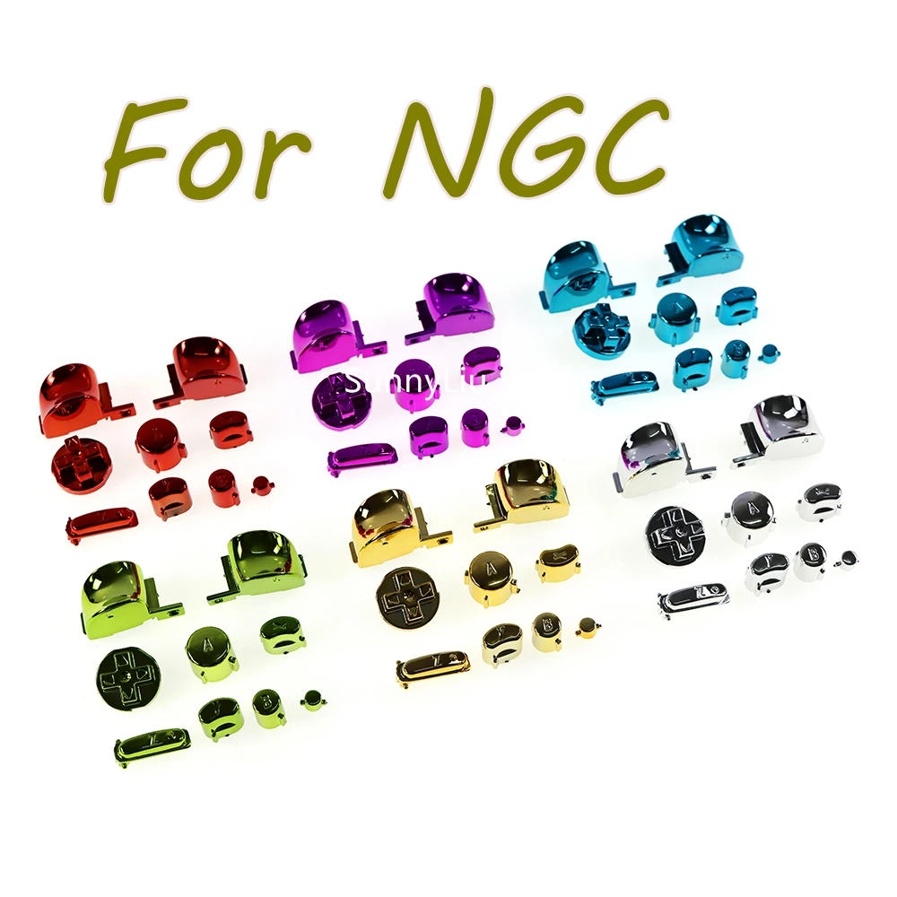 Juego completo de almohadillas D cromadas, botón de encendido y apagado para juegos completos GameCube, botones para reemplazo NGC - imagen 5