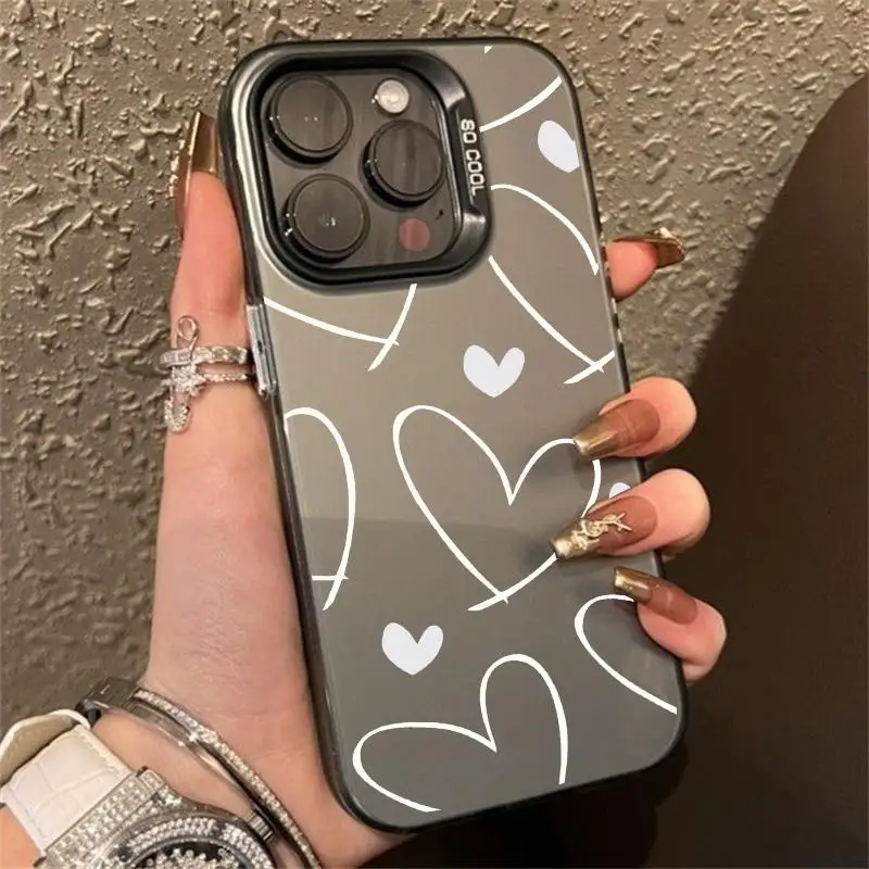 Funda para OPPO Reno 10 5G 6 7 Pro 5 6 Lite 7 4G A38 A17 A18 A15 A58 A77 A57 A76 A96 A74 A78 A98 5G Linda cubierta láser de corazón de amor - imagen 2