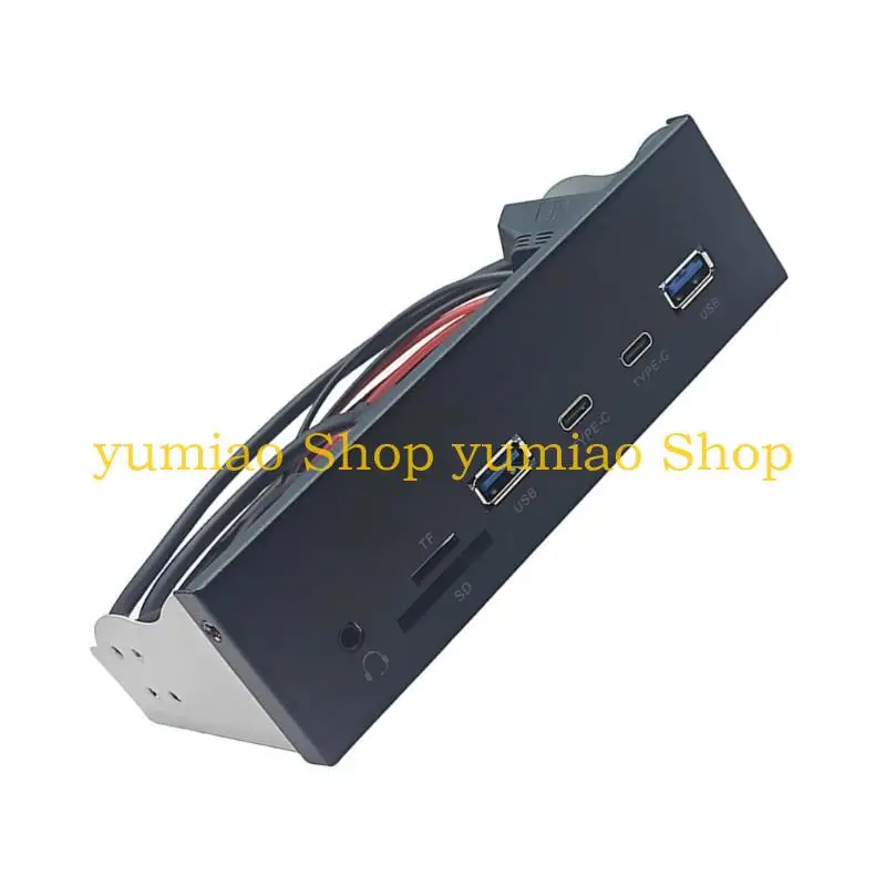 587b Industrial 5.25 pulgadas USB3.2 Gen1 Panel frontal Hub 5Gbps 19PIN A USB A Puerto Tipo C y Puerto Auditivo y Reader