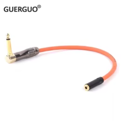 Conector de ángulo recto Mono a Jack hembra estéreo de 0,3mm, Cable de parche recto para sistemas PA, micrófonos de guitarra, 6,35 M-15M, 3,5mm
