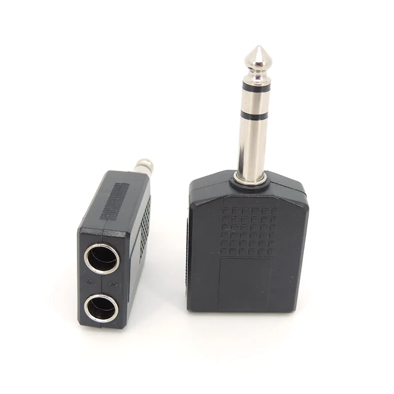 Convertidor divisor Y de 6,35mm, macho a 6,35, hembra Dual, 6,5mm, 1/4 ", adaptador de enchufe de Audio estéreo Mono, conector de micrófono A07 - imagen 4