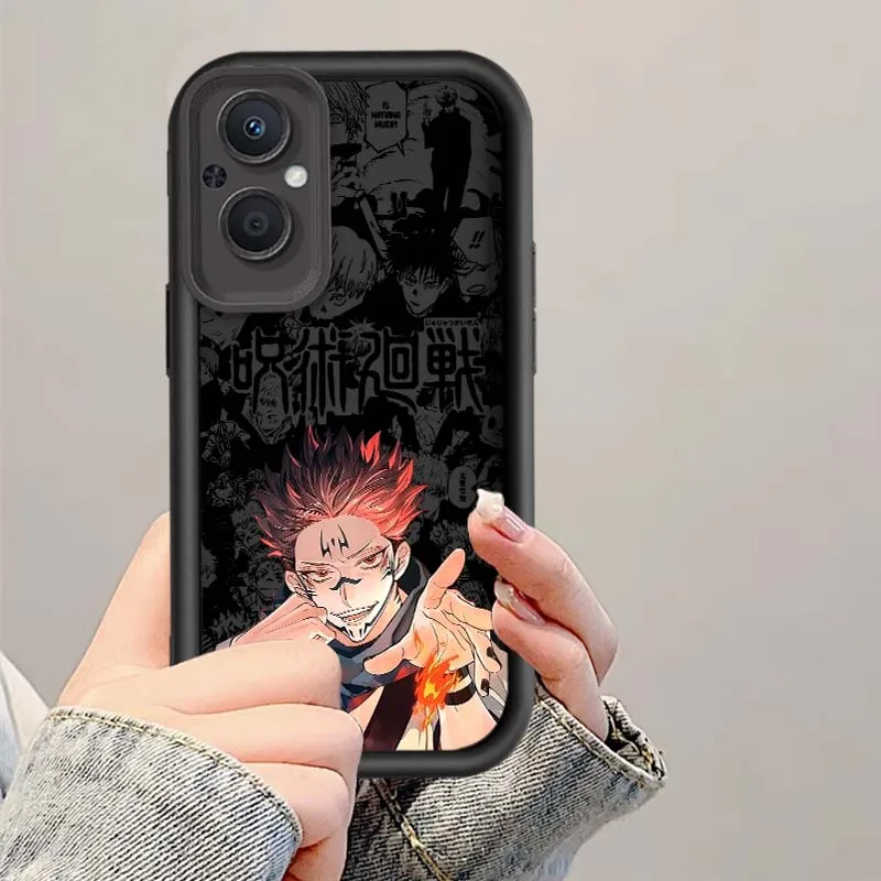 Jujutsu Kaisen Yuji Sukuna funda de moda para OPPO Reno10 Reno8 Reno7 Reno6 Reno5 T Z Lite Pro Plus 5G funda de teléfono con escalera ocular - imagen 3