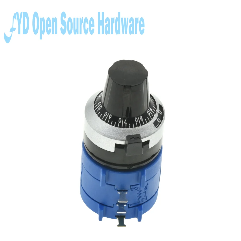 Potenciómetro multivuelta de precisión serie 3590S-2 3590S, resistencia ajustable de 10 anillos + 1 Uds., esfera de conteo de vueltas, perilla giratoria de 6,35mm - imagen 5