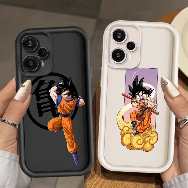Funda de dibujos animados divertida d-dragon Balls Goku para Xiaomi Poco X6 X5 X4 X3 F6 F5 F4 GT M6 M5 Pro Plus 5G funda de teléfono con escalera ocular