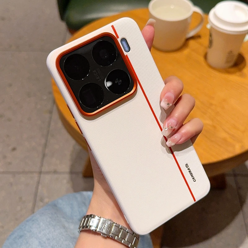 Para Xiaomi 15 15 Pro 14 15S Pro funda de lujo de cuero PU empalme de colores funda protectora ultrafina para Xiaomi Mi 14 - imagen 4