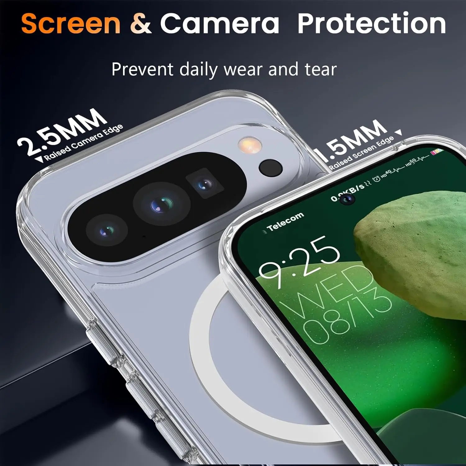 Funda suave transparente delgada de cristal magnético TPU para Google Pixel 8 9 10 Pro XL 10Pro 9Pro 8Pro 9A 8A Magsafe cubierta de teléfono transparente - imagen 4