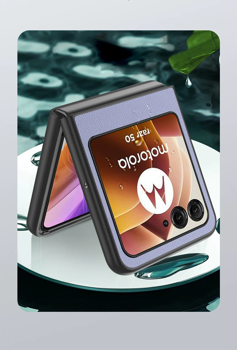 Funda de cuero para Motorola Razr 50, funda de fibra de carbono Ultra lujosa, mate, ultrafina, a prueba de golpes, dura, para Moto Razr50Ultra Coque - imagen 2