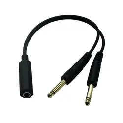 Cable Divisor Audio 6.35mm – 1 Macho a 2 Hembras Estéreo