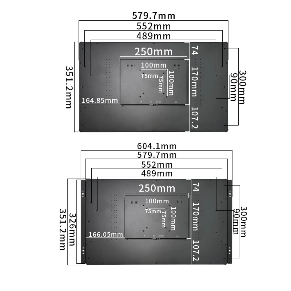23,8 pulgadas 1920*1080 impermeable 1000nits LCD pantalla táctil capacitiva Monitor de pantalla plana para la industria con HD VGA USB - imagen 3