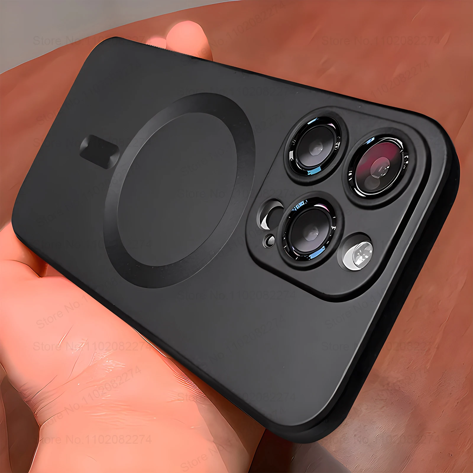 Funda mate de lujo para iPhone, carcasa trasera magnética con parachoques de carga inalámbrica para iPhone 15, 14, 13, 12, 11, 15 Pro Max Plus - imagen 2