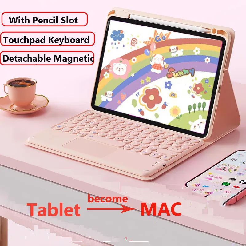 Funda con teclado para Infinix Xpad X Pad 11 "2024 Funda magnética de cuero PU suave XPad 11 pulgadas Trackpad teclado Bluetooth