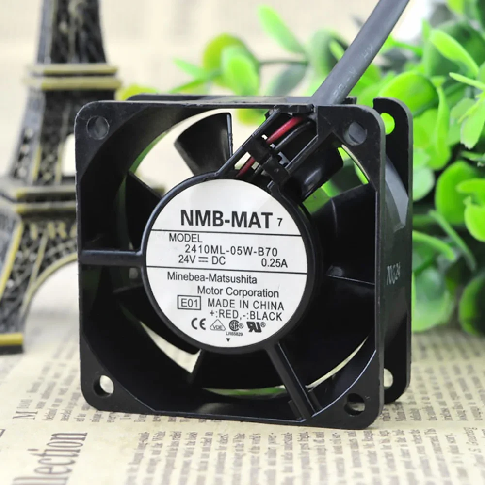Ventilador de refrigeración de caja de servidor, NMB 2410ML-05W-B70 6025, 60MM, 6CM, 60x60x25MM, DC 24V, 0.25A con 2 pines - imagen 3