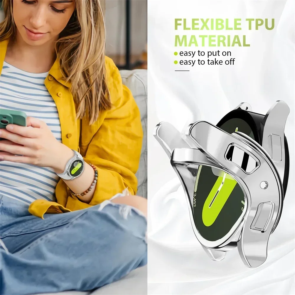 Funda protectora de TPU para Samsung Galaxy Watch 4, 5, 6, 7, 40mm, 44mm, accesorio de protección de pantalla de parachoques de silicona, 1-4 Uds. - imagen 4