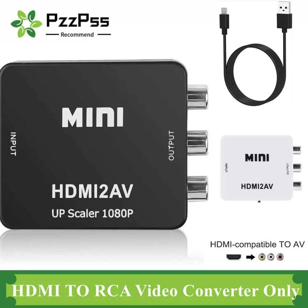 Adaptador HDMI compatible con AV RCA, convertidor de escalador AV compuesto de vídeo RCA AV CVSB LR para PC, proyector HDTV - imagen 2