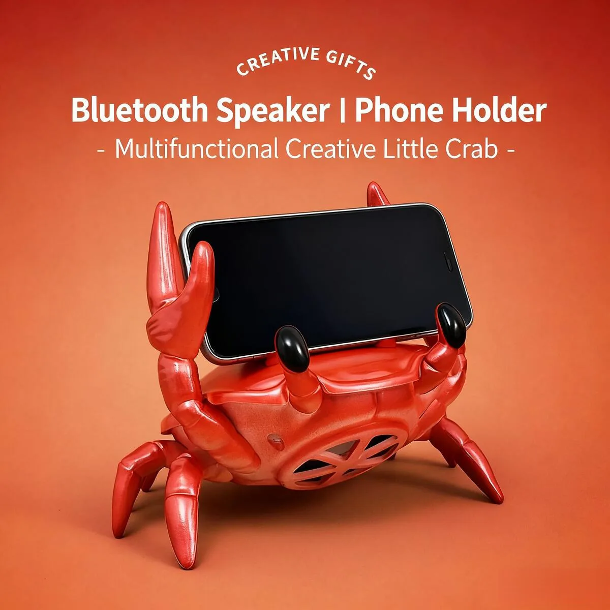 Altavoz Bluetooth con forma de cangrejo creativo, muebles para el hogar, tarjeta de enchufe, soporte para teléfono móvil, reproductor, Subwoofer, sonido multifuncional para regalo - imagen 3