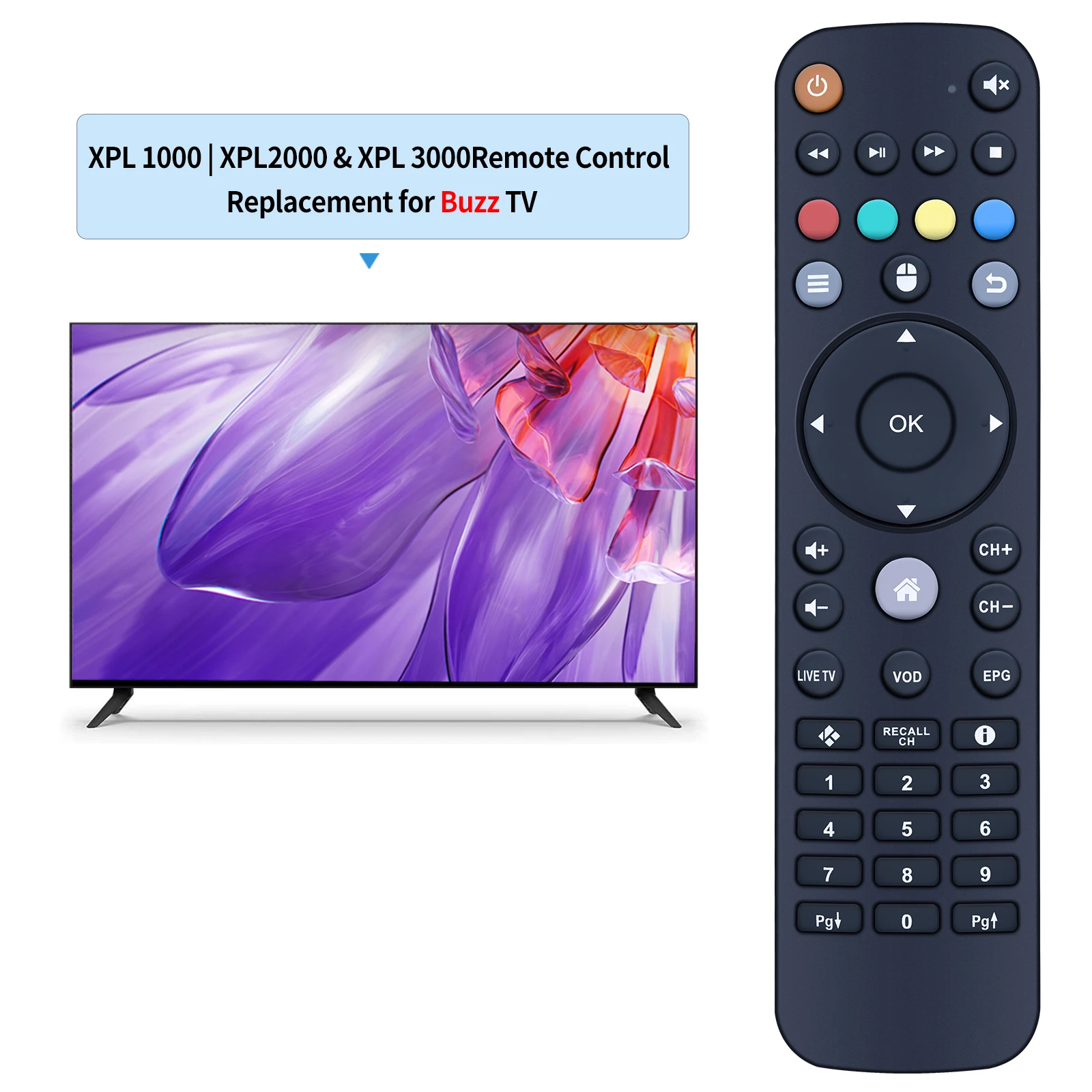 Nuevo mando a distancia para BuzzTV IPTV XPL 1000, XPL 2000, XPL 3000 Factory - imagen 2