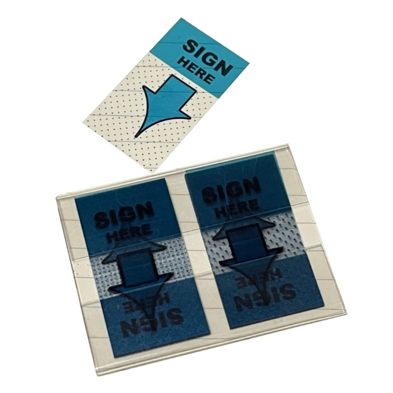 Pegatinas Sign Here, pestañas fáciles publicar con dispensador para libros anotaciones escolares, oficina, lectura, K1KF, - imagen 4