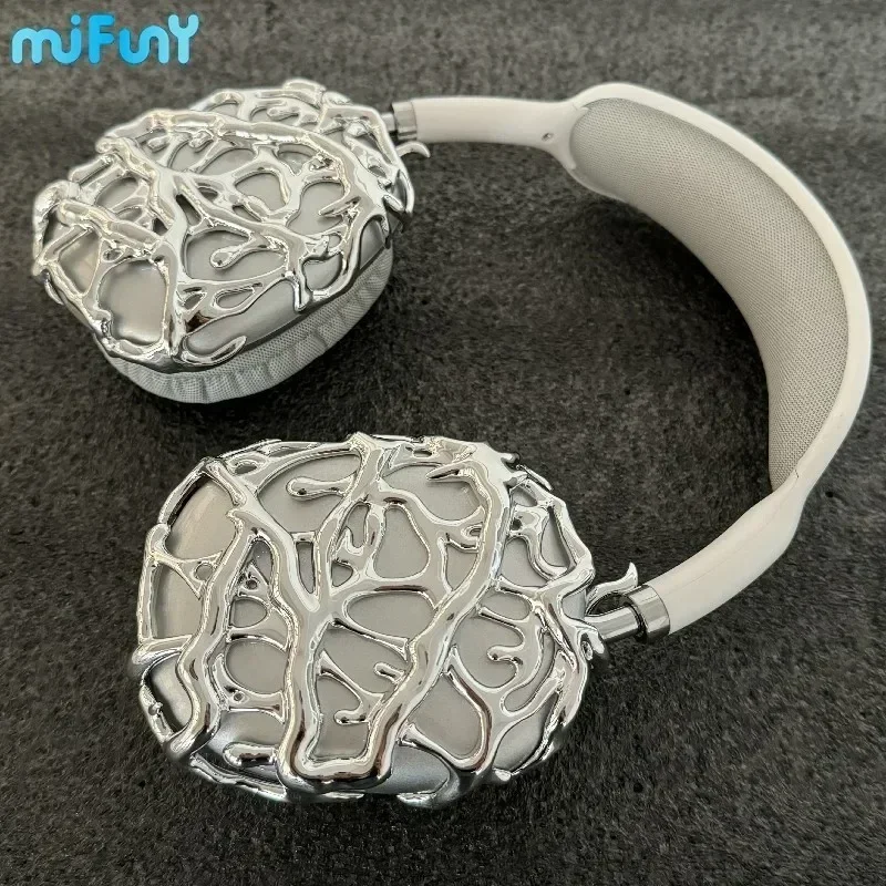 Mifuny Airpods Max funda plateada creativa funda protectora para auriculares personalizada para Airpods Max accesorios para auriculares Decoración
