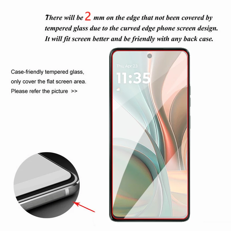 Para Motorola Moto G75 5G vidrio 6,78 pulgadas pegamento completo Protector de pantalla transparente para Motorola Moto G75 vidrio templado para Moto G75 película - imagen 5