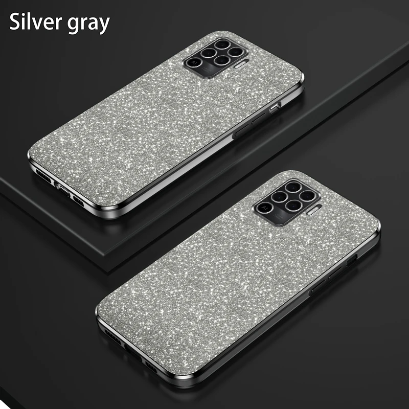 Para OPPO A94 4G Funda Oppo F19 Pro Funda de teléfono OPPO Reno 5 lite Reno 5F de lujo gradiente brillo chapado Funda trasera de silicona - imagen 2