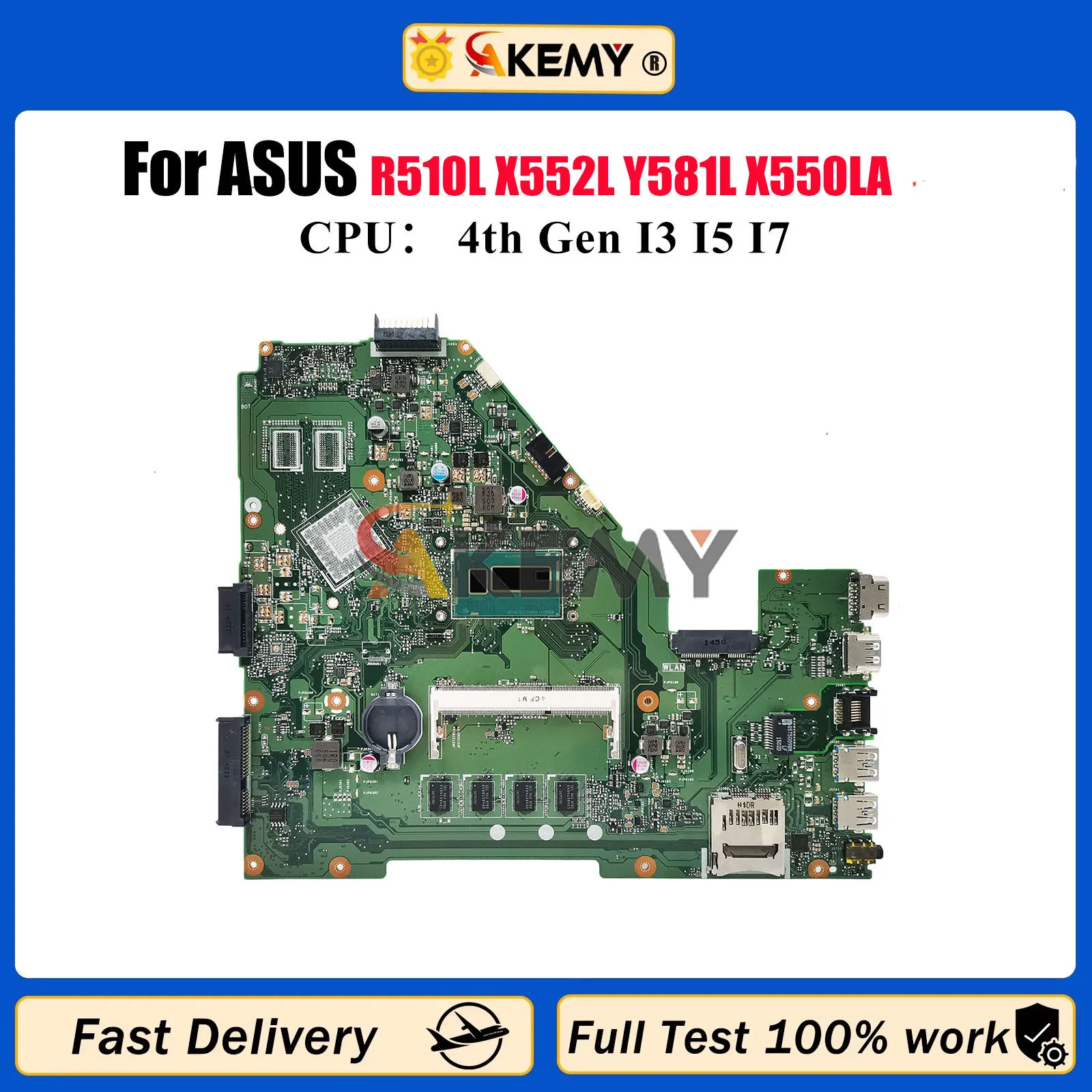 Placa base para ordenador portátil X550LA para ASUS VivoBook X550L R510L X552L Y581L X550LD X550LC X550LN X550LB con CPU I3 I5 I7 stk