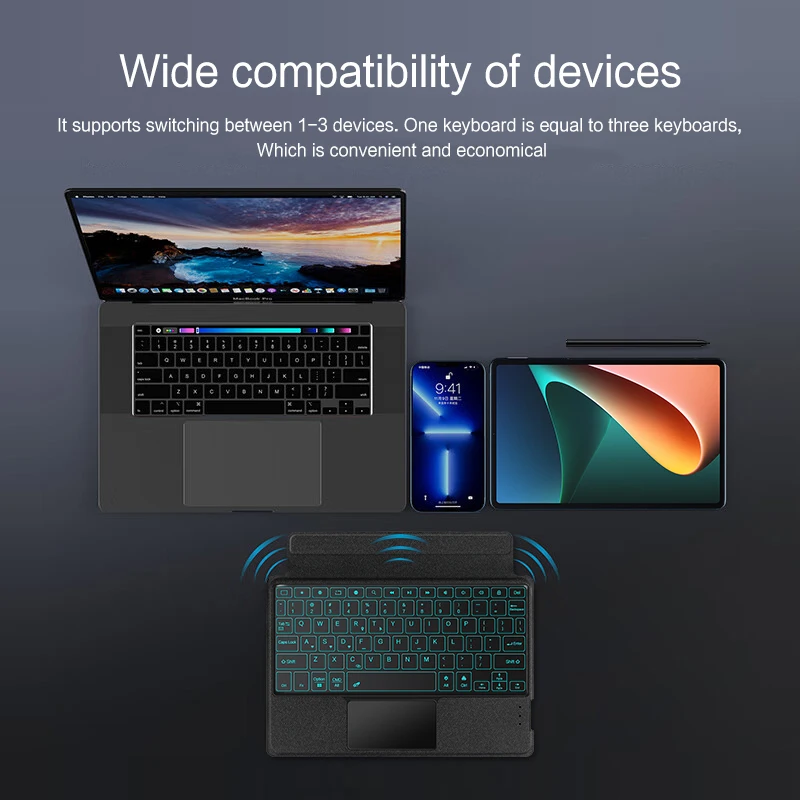 Funda con teclado mágico HUWEI para Xiaomi Pad 5 6 Tablet Mi Pad 5 6 Pro para Redmi Pad SE 11 pulgadas rojo Mi Pad SE cubierta para teclado de tableta - imagen 5