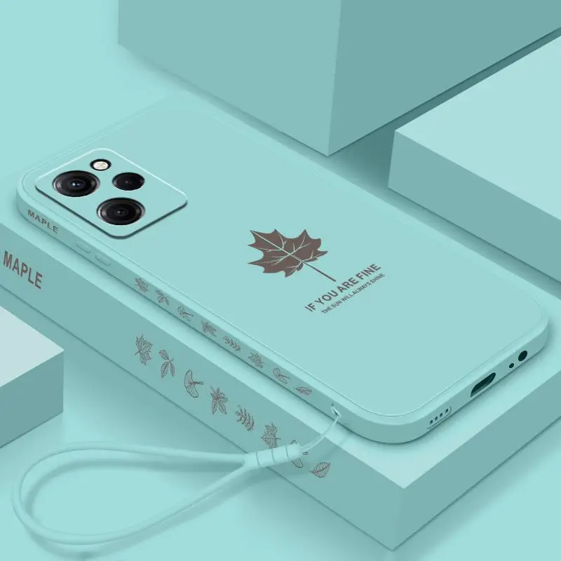 Funda de silicona líquida suave para Xiaomi POCO X5 Pro, carcasa trasera protectora, hoja de arce