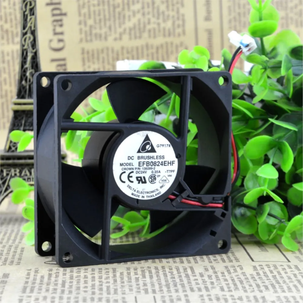 Ventilador de 80 mm 24 V para Delta EFB0824EHF-ROO 80x80x32 mm 24 V 0.35 A Ventilador de enfriamiento de 3 cables con alarma de parada - imagen 3