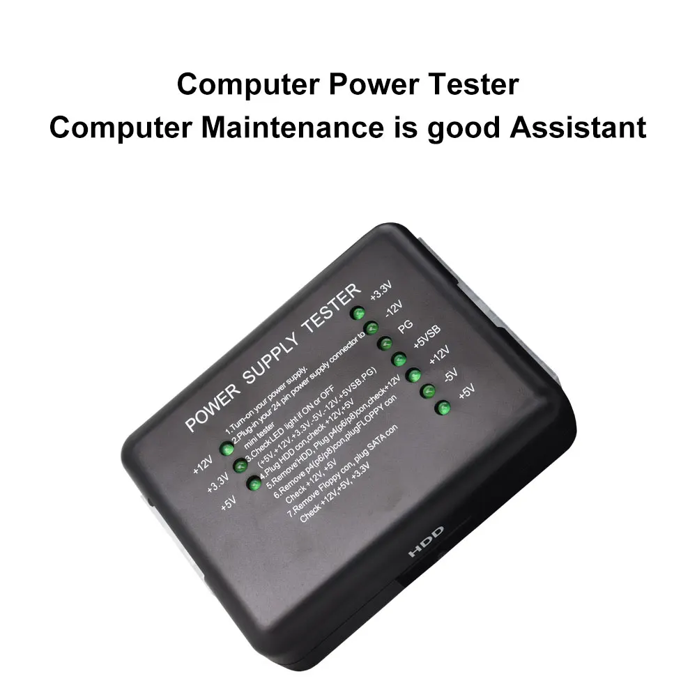 Probador de fuente de alimentación de computadora Fuente de alimentación ATX Probador de fuente de alimentación de chasis de computadora de diagnóstico Conector ATX