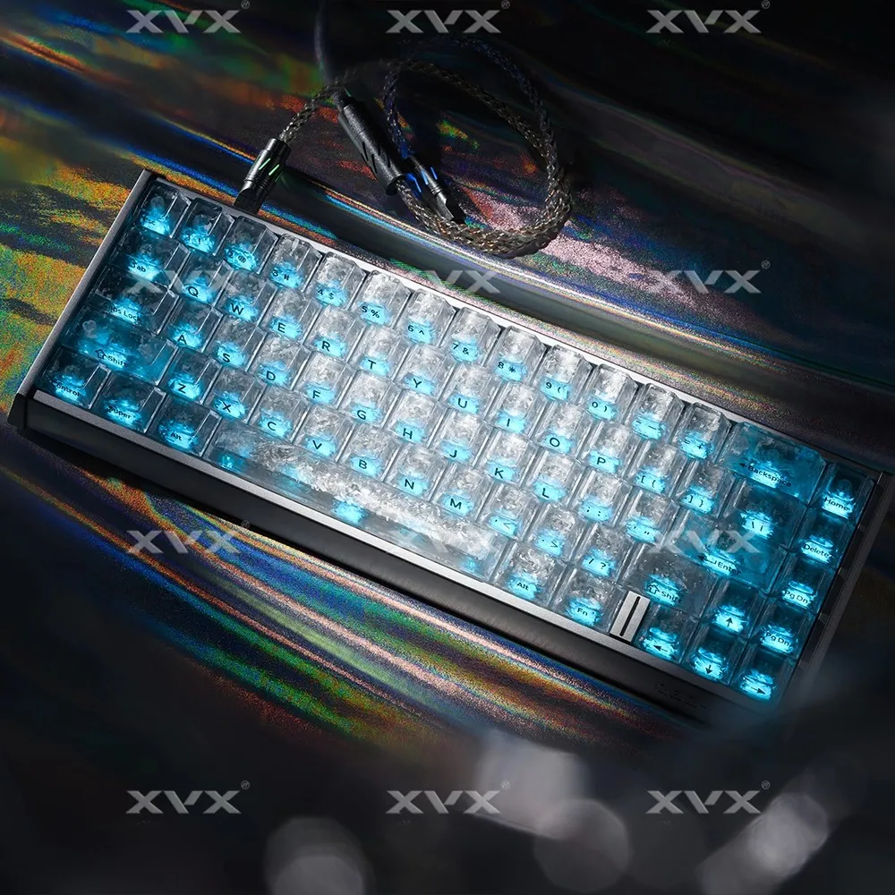 Teclas con textura de carbono hielo, tapa de teclado con perfil de cereza de PC personalizada Simple para regalo de teclado mecánico - imagen 4