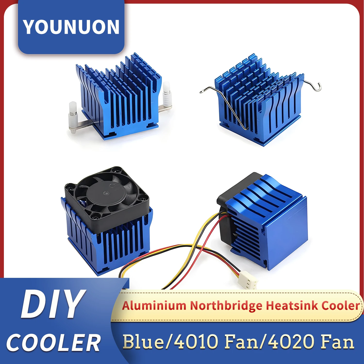 YOUNUON disipador de calor de aluminio, refrigeración, Northbridge, azul, DIY