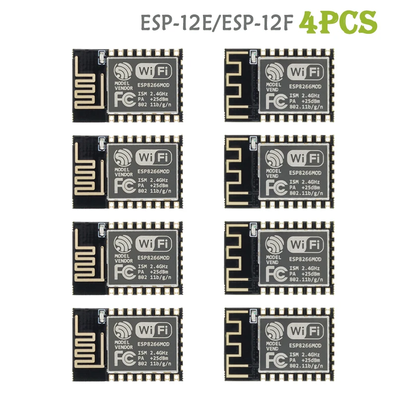 4 Uds ESP8266 ESP-12F ESP-12E WiFi módulo serie microcontrolador 802.11N transceptor inalámbrico módulo de red de puerto remoto