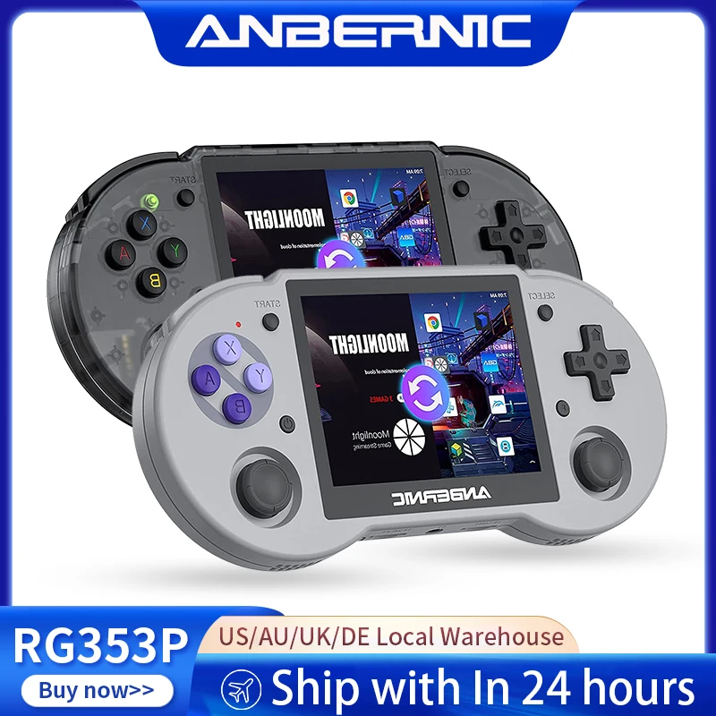Anbernic-consola de videojuegos portátil Retro RG353P, pantalla IPS de 3,5 pulgadas, sistema Dual OS, RK3566, Bluetooth, HD, 5G, Wifi, reproductor de juegos - imagen 2