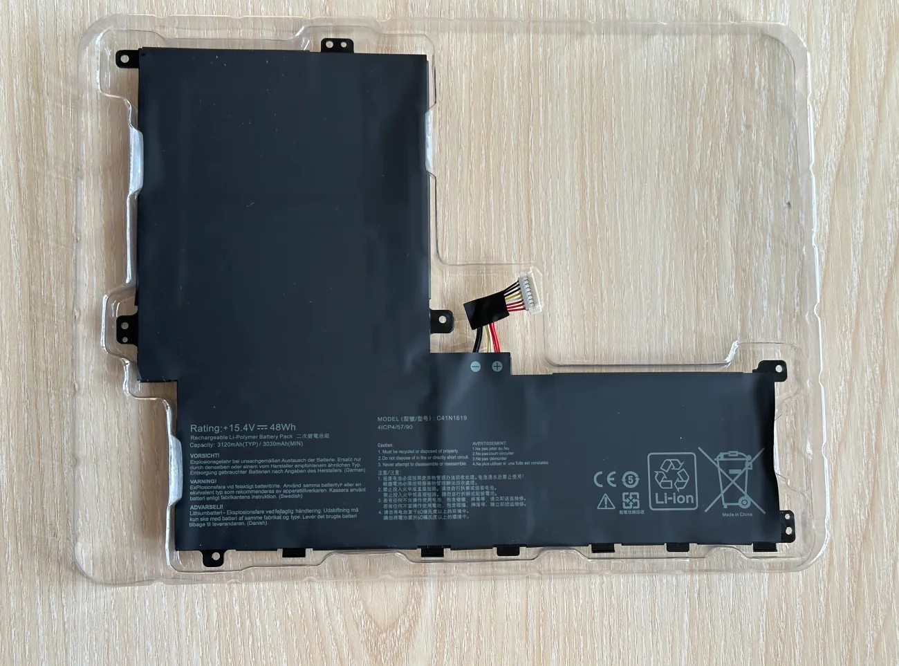 C41N1619 Reemplazo de batería de computadora portátil para ASUS Pro B9440 B9440UA B9440UA-XS74 B9440UA-XS51 B9440UA7200 B9440UA7500 15.4V 48Wh - imagen 4