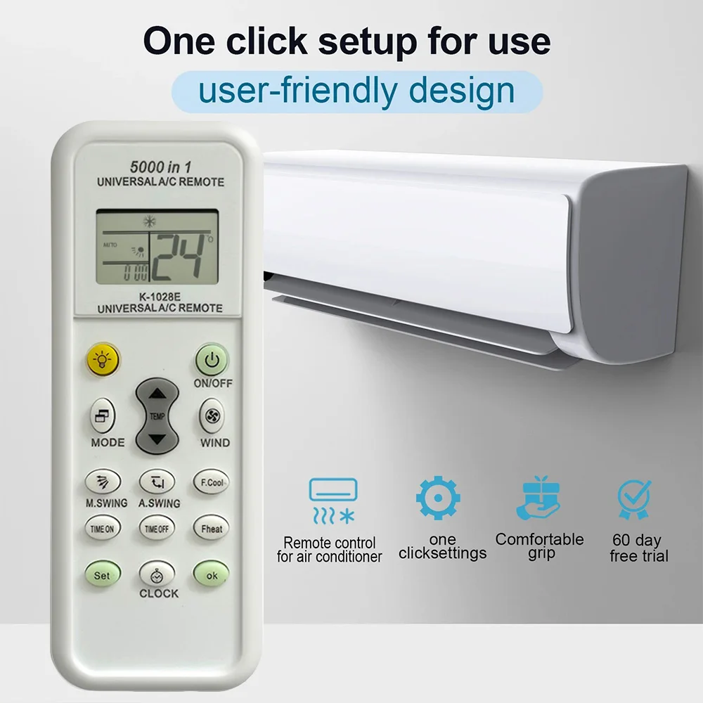 Control remoto de aire acondicionado Universal 5000 en 1 para LG Gree Midea Toshiba Haier Daikin Hitachi Sharp Panasonic Samsung Sanyo - imagen 5