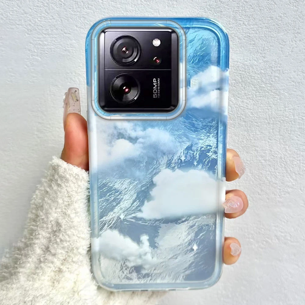 Funda de teléfono con textura de vórtice de nubes blancas y azules para Xiaomi 13T 14T 11 Lite Poco X5 M6 Pro X6 X3 Pro NFC C75 C71 C65 C61 M5S - imagen 3