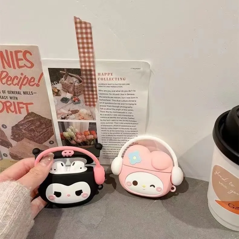 Funda Music Melody Kulomi para Apple Airpods 1, 2, 3, funda para AirPods Pro2, funda con gancho, accesorios para auriculares, bolsas para auriculares - imagen 3