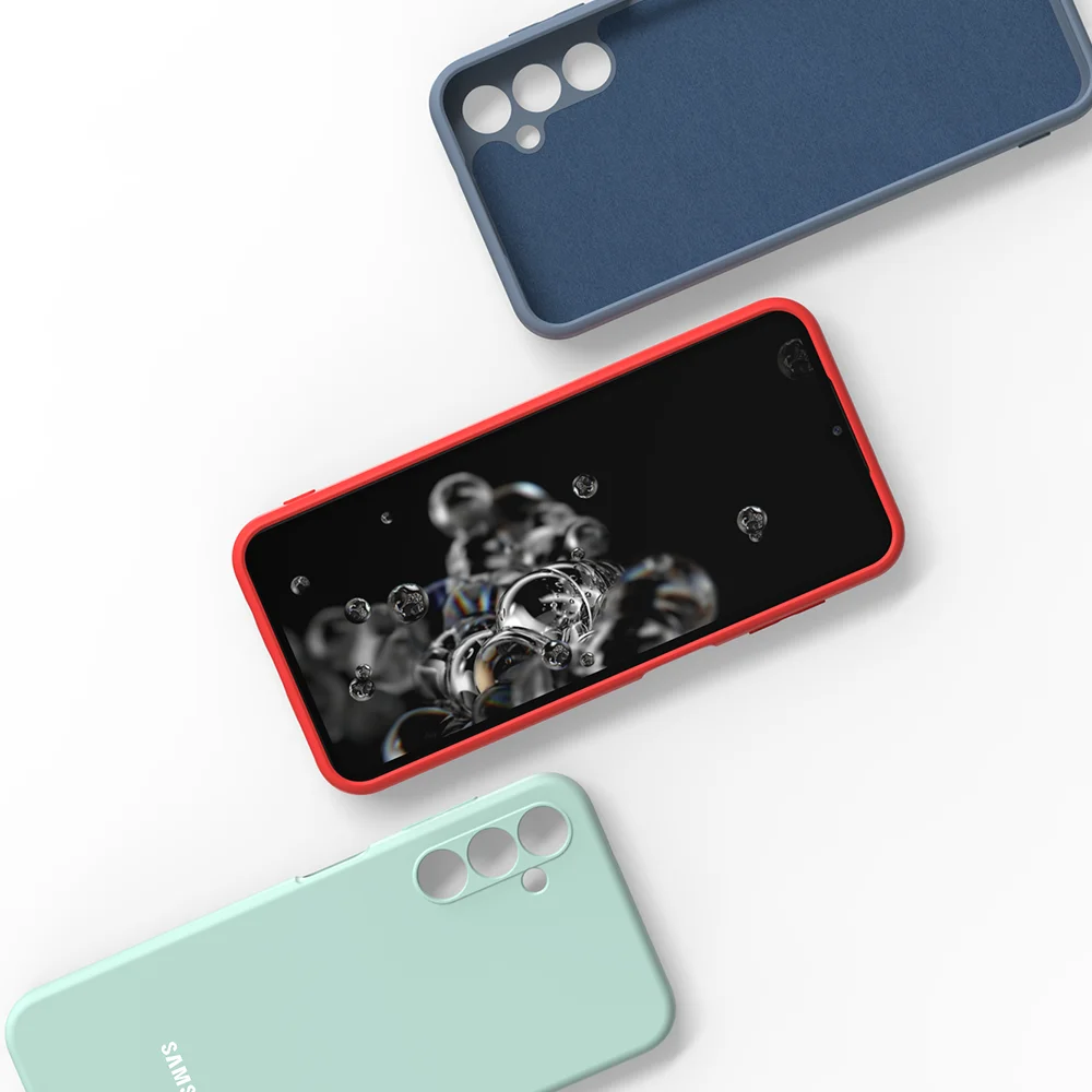 Para Samsung A55 funda protectora trasera de silicona líquida suave para Galaxy A55 A15 A12 A7-2018 A750F A750 carcasa de teléfono a prueba de golpes - imagen 3