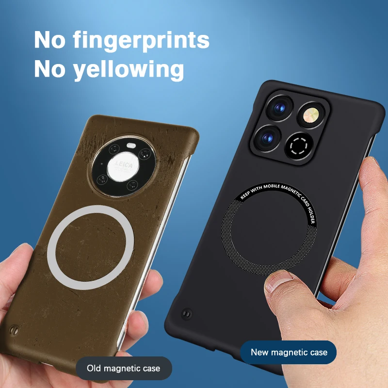 Funda de teléfono sencilla sin marco para Honor X7C Enjoy 60 Plus 5G, Funda trasera ultrafina de lujo Original con carga inalámbrica magnética - imagen 5