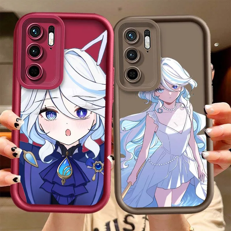 Furina Chica de anime para Redmi Note 11 10 9 8 7 11S 11E 10T 10S 9S 11T Pro Plus 5G Eye Ladder funda de teléfono