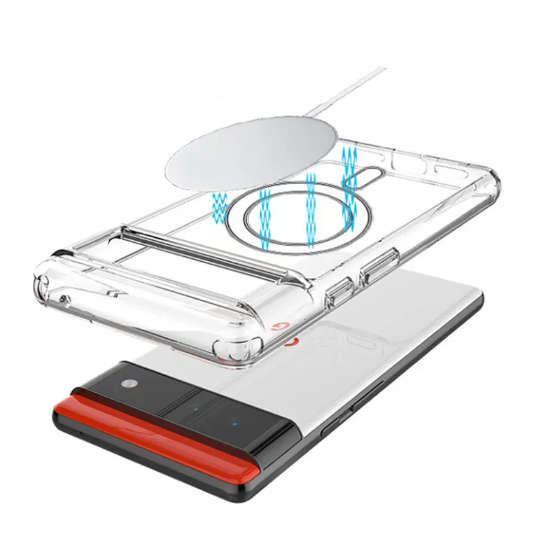 Funda Magsafe para Google Pixel 7 Pro, carcasa de silicona transparente a prueba de golpes, carga inalámbrica, 7A, 7Pro - imagen 5