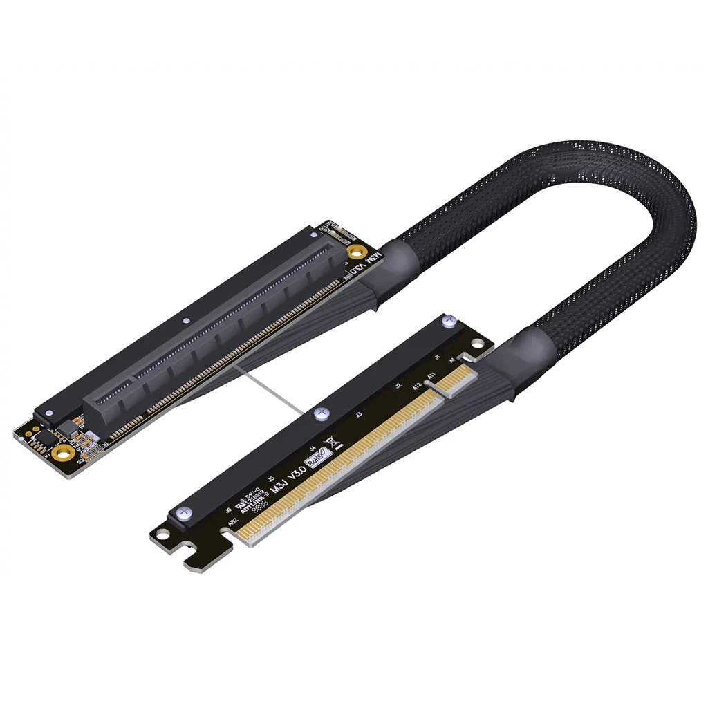 Nuevo Cable elevador inverso Dual Cable curvo derecho e izquierdo PCIe 4,0x16 256Gbps Cable de extensión GPU para A4 ITX RTX 4090 RX7900xt - imagen 4