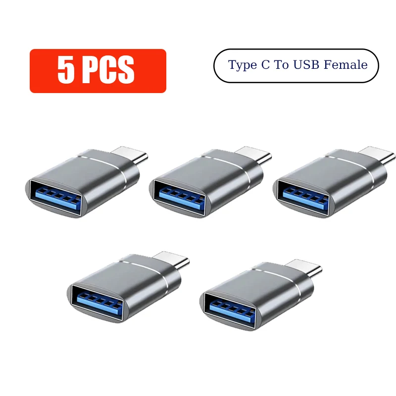 5PCS USB Silver